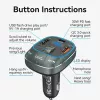 Auto lādētājs Vention 3 portu USB (USB-C + 2× USB-A) 30W/18W/5W melns