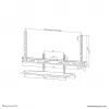 Plaukta tastatūras komplekts Neomounts AV40-500BL 43–110 collu ekrāniem, VESA līdz 600x400, maksimālā slodze 2,5 kg, 900×279×640 mm