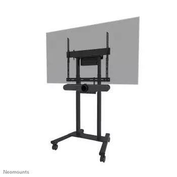 Videobāra un klēpjdatora plaukta komplekts Neomounts AV60-500BL 43–110 collu displejiem, VESA līdz 600x400, maks. slodze 8 kg, platums 900 mm