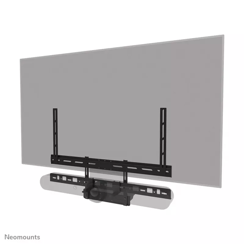 Videobāra un klēpjdatora plaukta komplekts Neomounts AV60-500BL 43–110 collu displejiem, VESA līdz 600x400, maks. slodze 8 kg, platums 900 mm