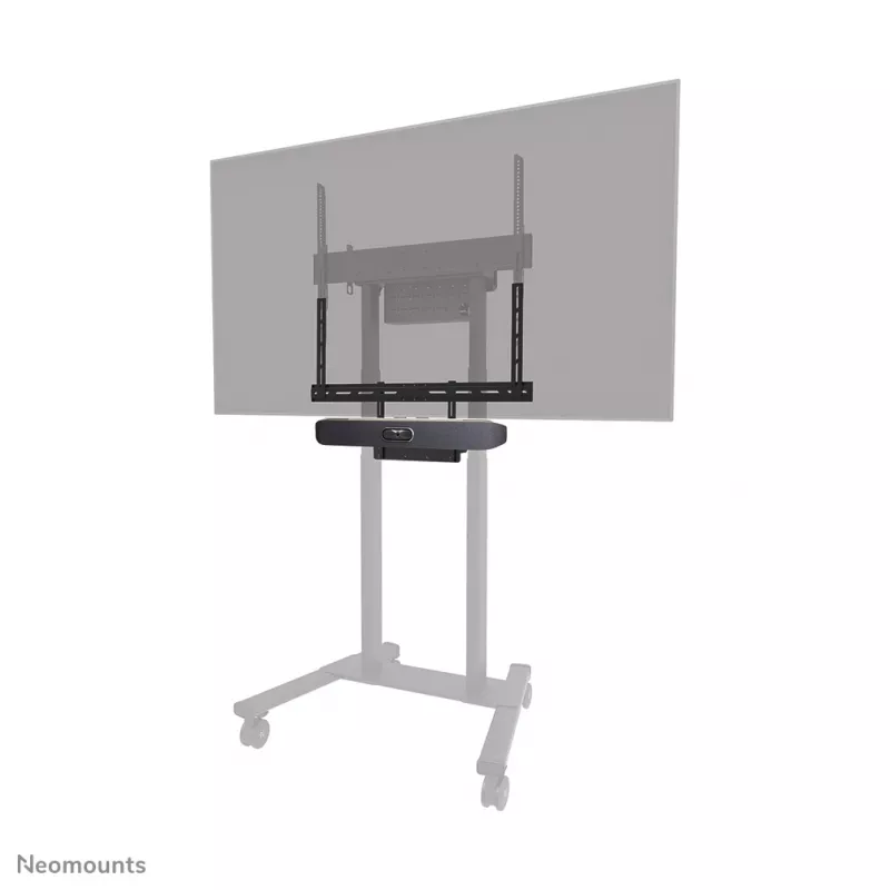 Videobāra un klēpjdatora plaukta komplekts Neomounts AV60-500BL 43–110 collu displejiem, VESA līdz 600x400, maks. slodze 8 kg, platums 900 mm