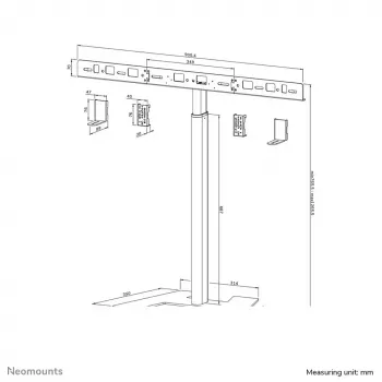 Neomounts AV80-500BL Videobar grīdas statīvs - VESA - max 10 kg - universāls