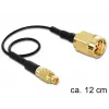 Koaksiālais kabelis DeLOCK 88471 0,12 m MMCX SMA Zelts Melns