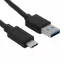 USB kabelis Helos 181542 USB 3.2 Gen 2 1m USB A USB C melns