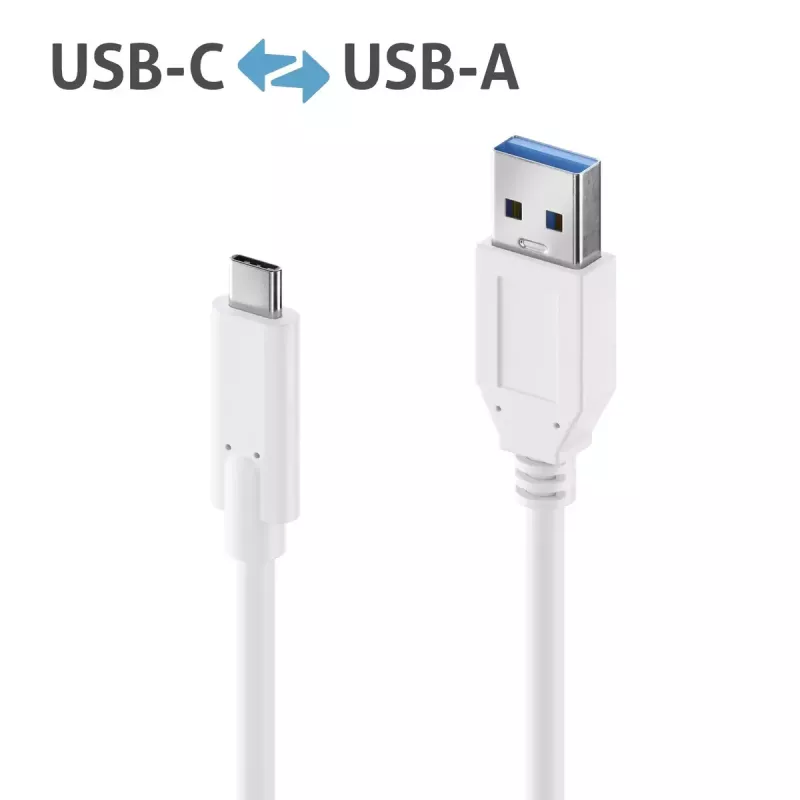 USB kabelis PureLink IS2610-010 USB 3.2 Gen 2 1m USB C USB A Balts