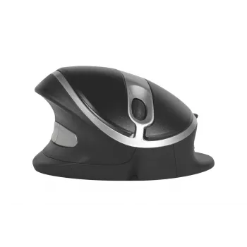 BakkerElkhuizen Oyster vadu pele, abpusēja, vertikāls dizains, lāzera, USB Type-A, 1200 DPI, melna, sudraba