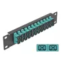 Optiskās šķiedras ielāpu panelis DeLOCK 10 collu 12 Port SC Duplex aqua 1U melns