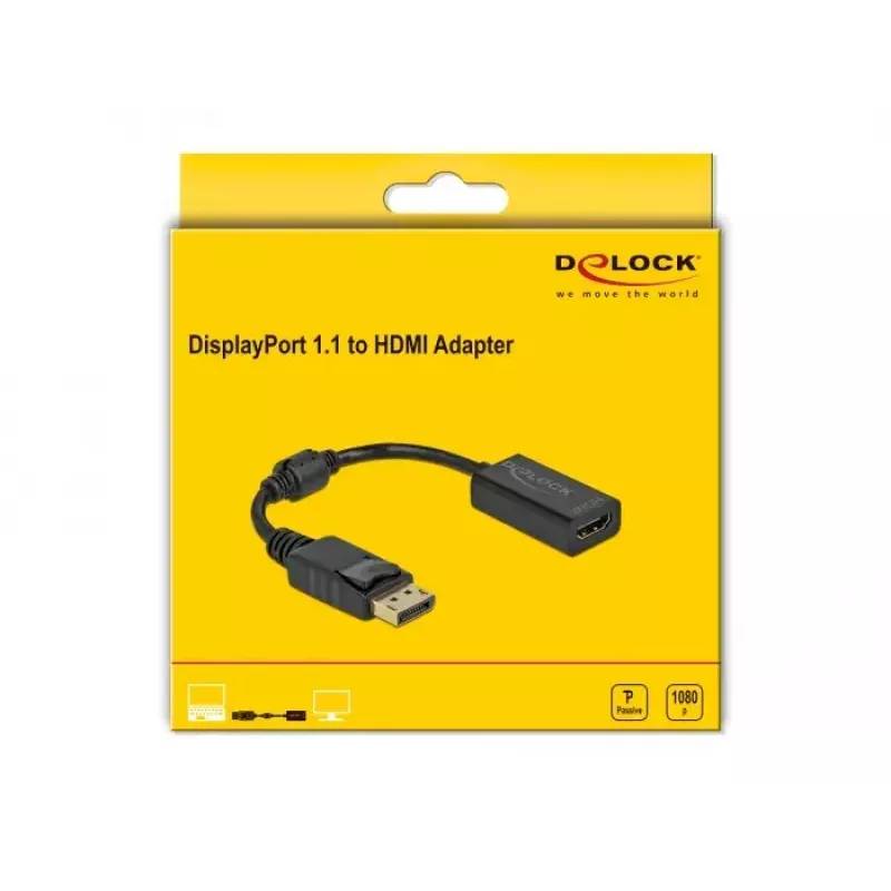 Adapteris DisplayPort 1.1 vīrišķais uz HDMI sievišķo DeLOCK 61011