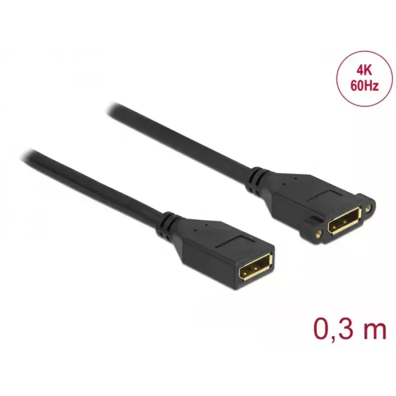 DisplayPort kabelis sievišķais–sievišķais panelī montējams DeLOCK 87099