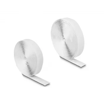 DeLOCK āķa un cilpas lente pašlīmējoša, garums 5 m x platums 20 mm, balta