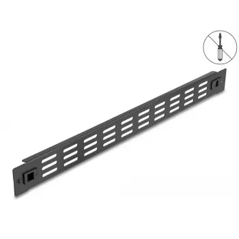 Ventilated Blank Panel DeLOCK 19 collu 66985 Melns Metāls 1U
