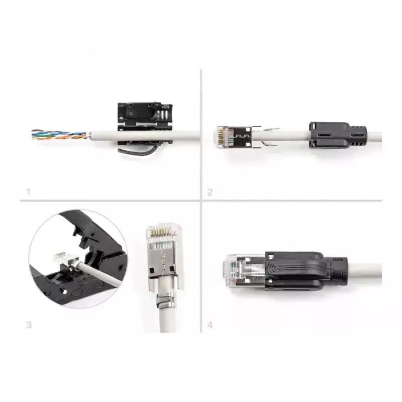 DeLOCK RJ45 modulars kontaktdakša Cat.6A 25 gab. komplekts ar stiepes aizsardzību un robustu lieces aizsardzību