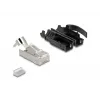 DeLOCK RJ45 modulars kontaktdakša Cat.6A 25 gab. komplekts ar stiepes aizsardzību un robustu lieces aizsardzību