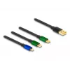 DeLOCK USB 3 in 1 ievelkamais uzlādes kabelis Micro USB 2 x USB Type-C 1,13 m