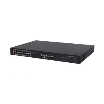 Dahua Technology PoE DH-PFS3220-16GT-190 tīkla komutators Nepārvaldīts L2 Gigabit Ethernet (10/100/1000) Power over Ethernet (PoE) 1U Melns