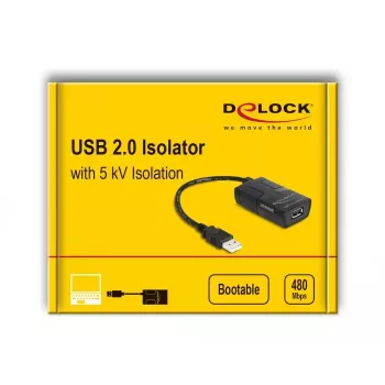 DeLOCK USB 2.0 izolators, Type-A spraudnis – Type-A ligzda, 5 kV izolācija