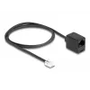 DeLOCK telefona kabelis, RJ11 spraudnis uz RJ45 ligzdu, melns, 1 m