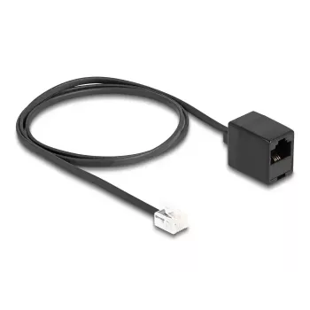 DeLOCK telefona kabelis, RJ11 spraudnis uz RJ45 ligzdu, melns, 1 m