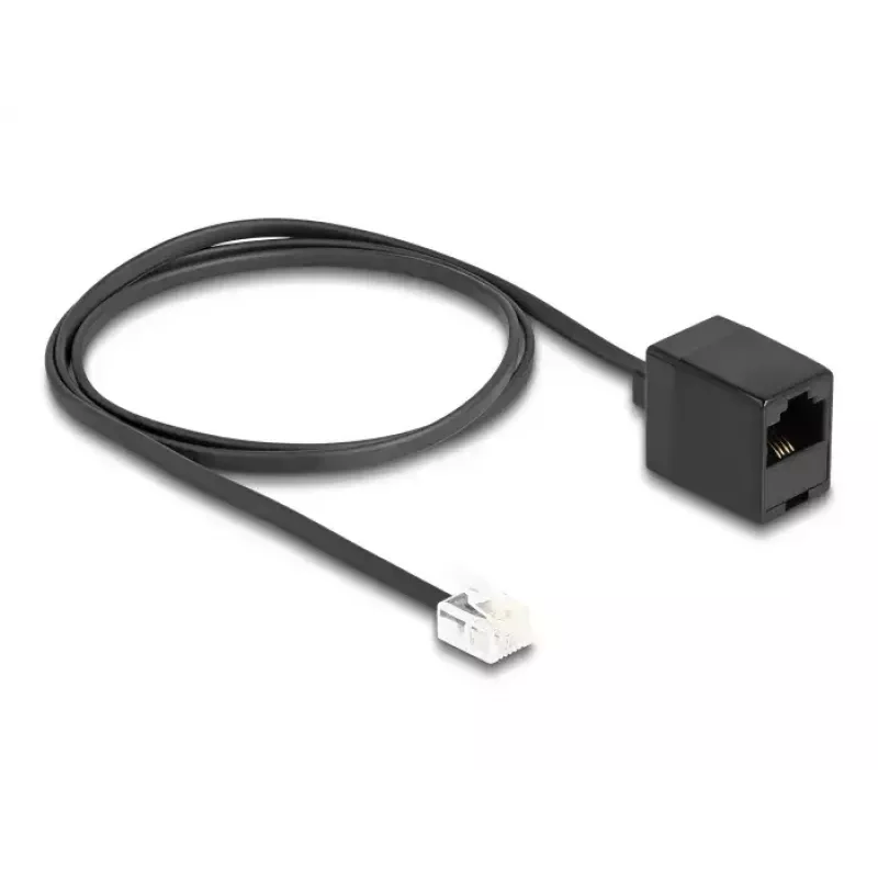 DeLOCK telefona kabelis, RJ11 spraudnis uz RJ45 ligzdu, melns, 1 m