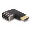 DELOCK HDMI adapteris, vīrišķais pret sievišķo, 90° kreisi leņķots, 8K 60 Hz, pelēks metāls