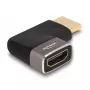 DELOCK HDMI adapteris, vīrišķais pret sievišķo, 90° kreisi leņķots, 8K 60 Hz, pelēks metāls