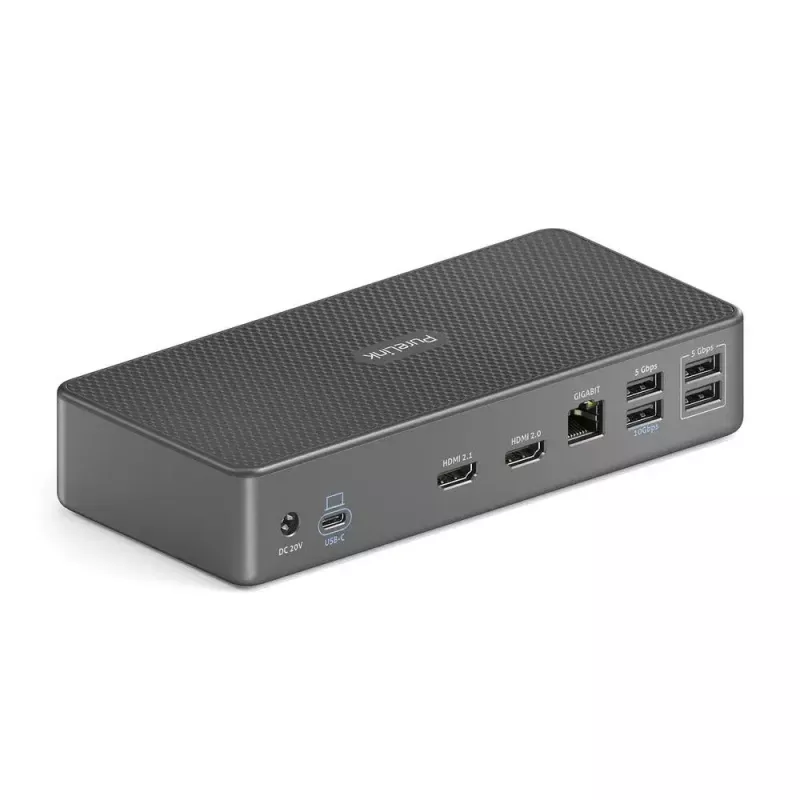 Klēpjdatora dokstacija PureLink VL-D200 vadu pelēka USB strāvas piegāde HDMI 2.0