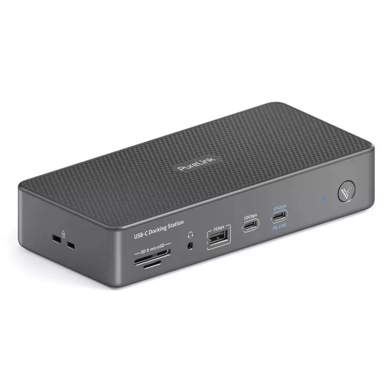 Dokstacija PureLink VL-D230DL USB 3.2 Gen 2 Type-C pelēka vadu