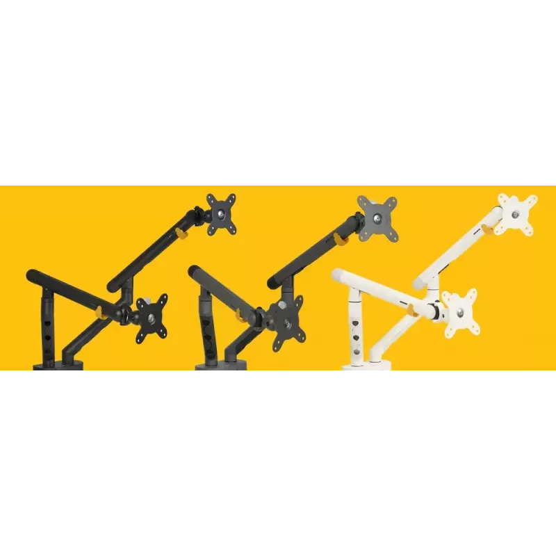 Galda statīvs BakkerElkhuizen BE Flexible Dual 88.9 cm Balts Skavas stiprinājums 20 kg