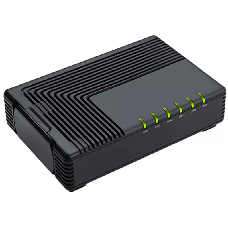 Analogais tālruņa adapteris (ATA) Auerswald FTA5102E2 — 2 pieslēgvietas, G.711a/u, G.729A/ab, līdzstrāvas barošana, melns