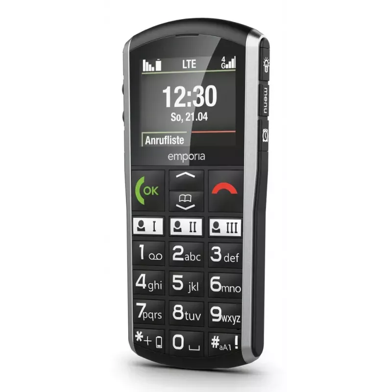 Viedtālrunis Emporia SIMPLICITY-LTE 5,08 cm (2 collas) 1200 mAh Melns, Sudraba