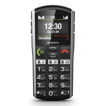 Viedtālrunis Emporia SIMPLICITY-LTE 5,08 cm (2 collas) 1200 mAh Melns, Sudraba