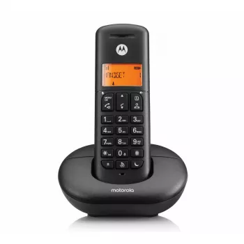 Bezvadu DECT tālrunis MOTOROLA E201 — bezvadu klausule ar brīvroku funkciju, līdz 50 reģistrācijām