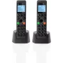 DECT telefons Motorola DOT202 Twin ar diviem bezvadu klausulēm, zvanītāja ID, melns