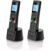 DECT telefons Motorola DOT202 Twin ar diviem bezvadu klausulēm, zvanītāja ID, melns