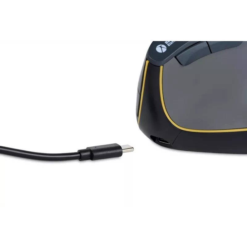 BakkerElkhuizen FastForward pele, labā roka, vertikāls dizains, optiskā, RF bezvadu + Bluetooth + USB Type-C, 500 DPI, pelēka