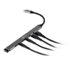 USB-C Hub 7-in-1 BakkerElkhuizen BNECHUB3A4C — 7 porti (USB 3.2 Gen1 A, USB 3.2 Gen1 C, USB 2.0), alumīnija korpuss, pelēks/melns