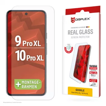 Displex ekrāna aizsargs (10H) Google Pixel 9 Pro XL, Pixel 10 Pro XL, Eco montāžas rāmis, izturīgs pret skrāpējumiem