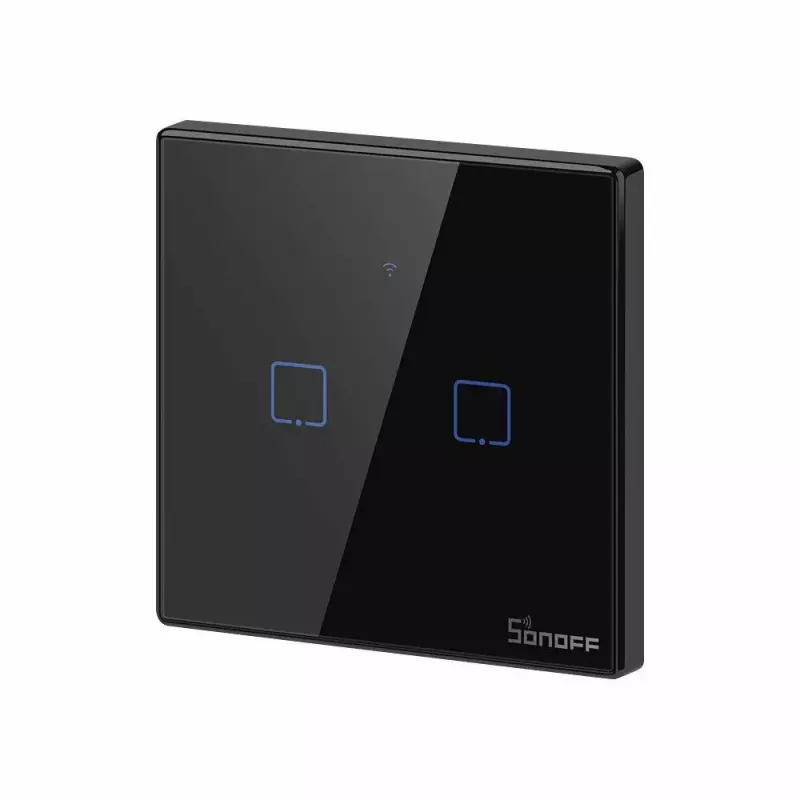 Skārienjutīgs gaismas slēdzis Sonoff T3 EU TX WiFi RF 433 2 kanālu — pie sienas stiprināms viedais slēdzis, ES skārienpanelis