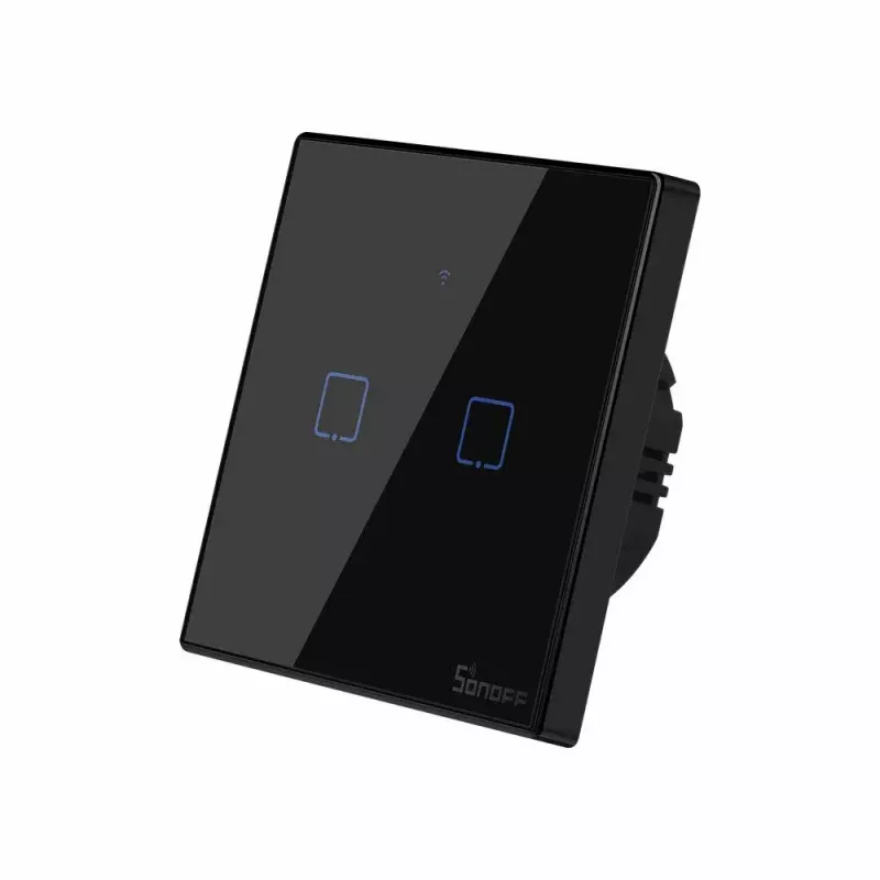 Skārienjutīgs gaismas slēdzis Sonoff T3 EU TX WiFi RF 433 2 kanālu — pie sienas stiprināms viedais slēdzis, ES skārienpanelis