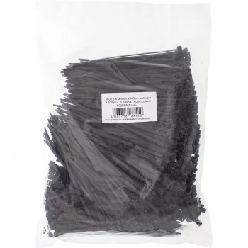 Kabeļu saites InLine 140 mm garums 3.6 mm platums neilons melnas, iepakojumā 1000