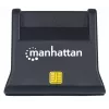 Manhattan USB-A vied/SIM karšu lasītājs, 480 Mb/s (USB 2.0), galda statīvs, berzes tipa saderīgs, Hi-Speed USB, kabelis 86 cm, melns, trīs gadu garantija
