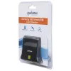 Manhattan USB-A vied/SIM karšu lasītājs, 480 Mb/s (USB 2.0), galda statīvs, berzes tipa saderīgs, Hi-Speed USB, kabelis 86 cm, melns, trīs gadu garantija