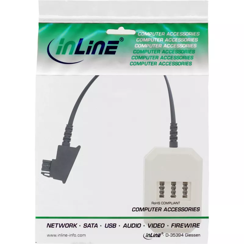 InLine TAE adapteris TAE-F Vācijas spraudnis / TAE NFN + RJ11 ligzda 0,2 m