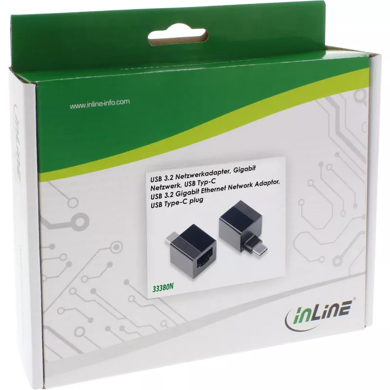 InLine USB 3.2 uz 1 Gb/s tīkla adapteris, USB-C uz RJ45