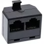 InLine ISDN sadales bloks 1x RJ45 vīr. / 2x RJ45 siev. bez terminējošā rezistora