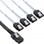 InLine SAS kabelis, Mini SAS SFF8087 uz 4x SATA, krusteniskā, OCF, 0,75 m
