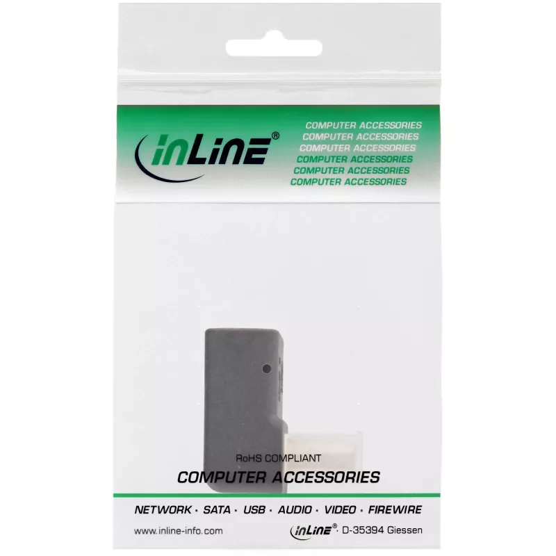 InLine DisplayPort adapteris, DisplayPort vīrišķais / sievišķais, lejupvērsts leņķī