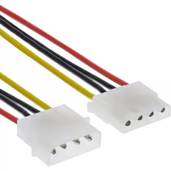 InLine Power Supply Extension kabelis 4pin male/female 0.50m, apaļš
