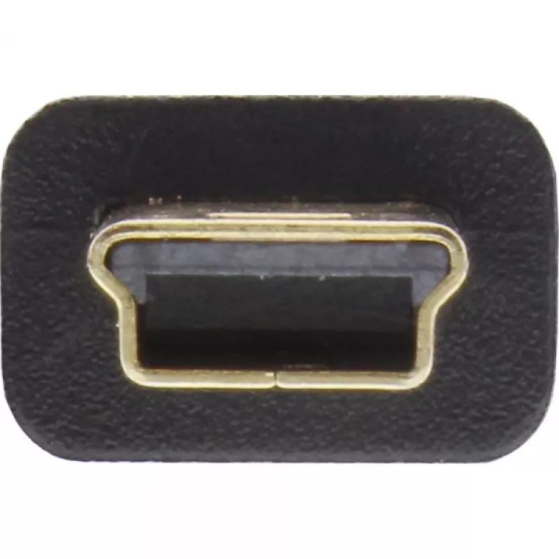 InLine USB 2.0 plakanais kabelis USB Type A vīr. / Mini-B vīr. 5 kontaktu melns/zelts 5 m