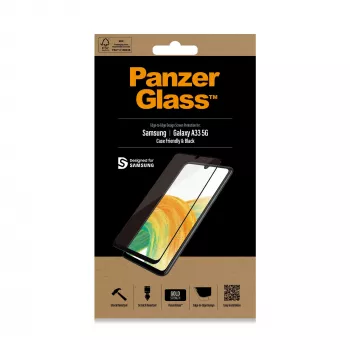 Ekrāna aizsargstikls PanzerGlass Samsung Galaxy A33 5G, izturīgs pret skrāpējumiem un triecieniem